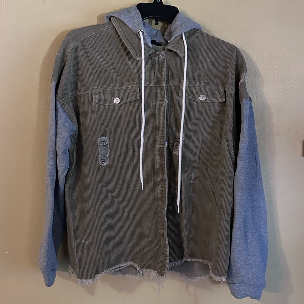 ODDY Olive and Gray Hooded Jacket
